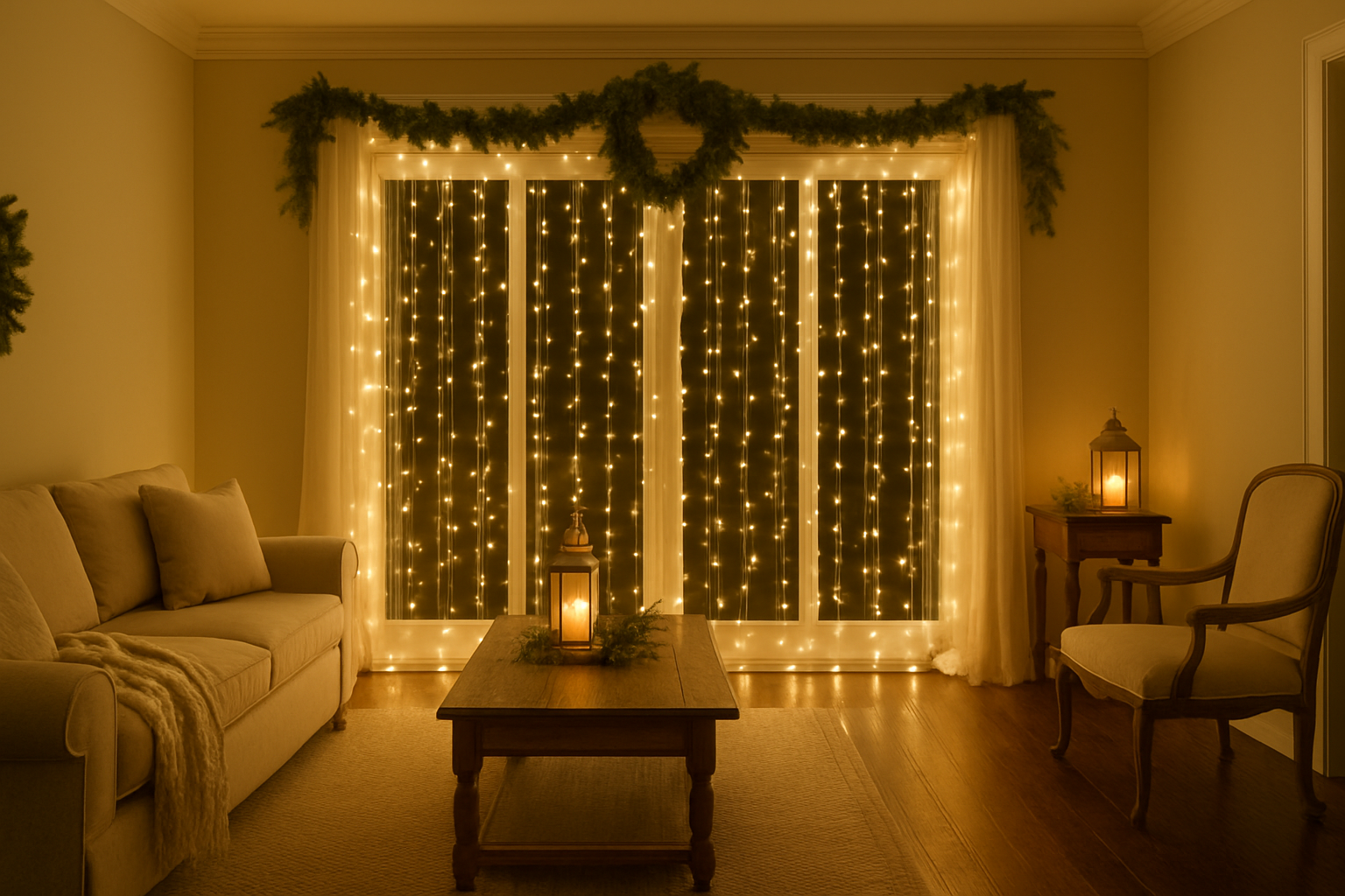 Nantucket Glow Curtain Light Garland – Warm White
