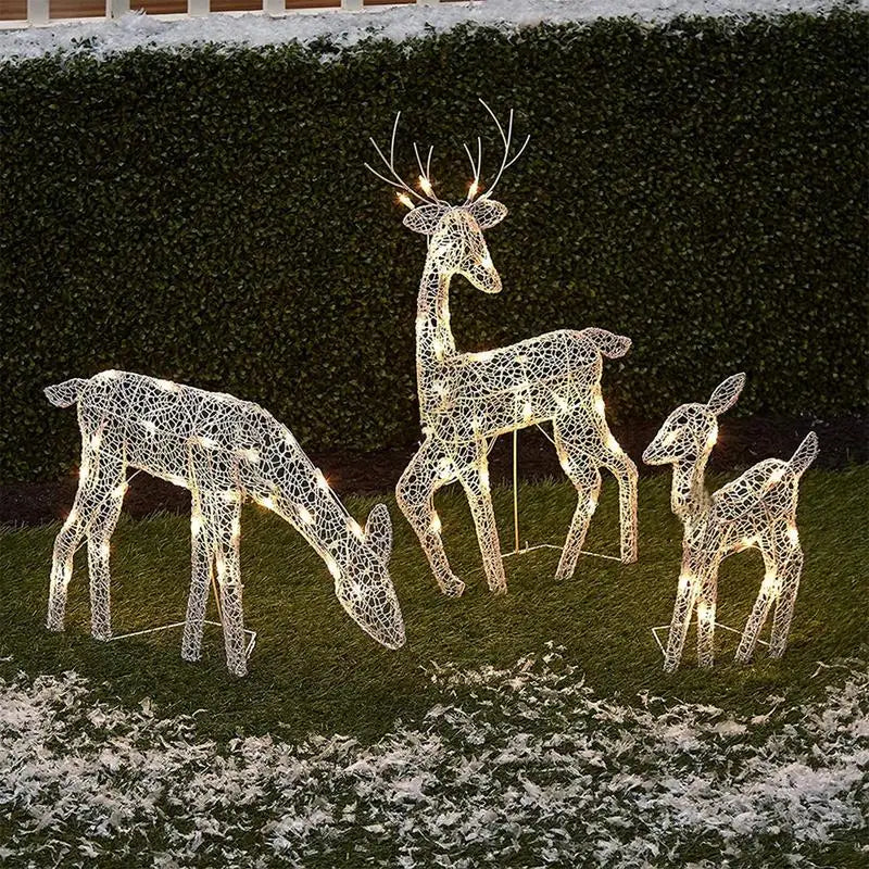 Cape Estate Reindeer Light Sculpture Set – Buck, Doe & Fawn