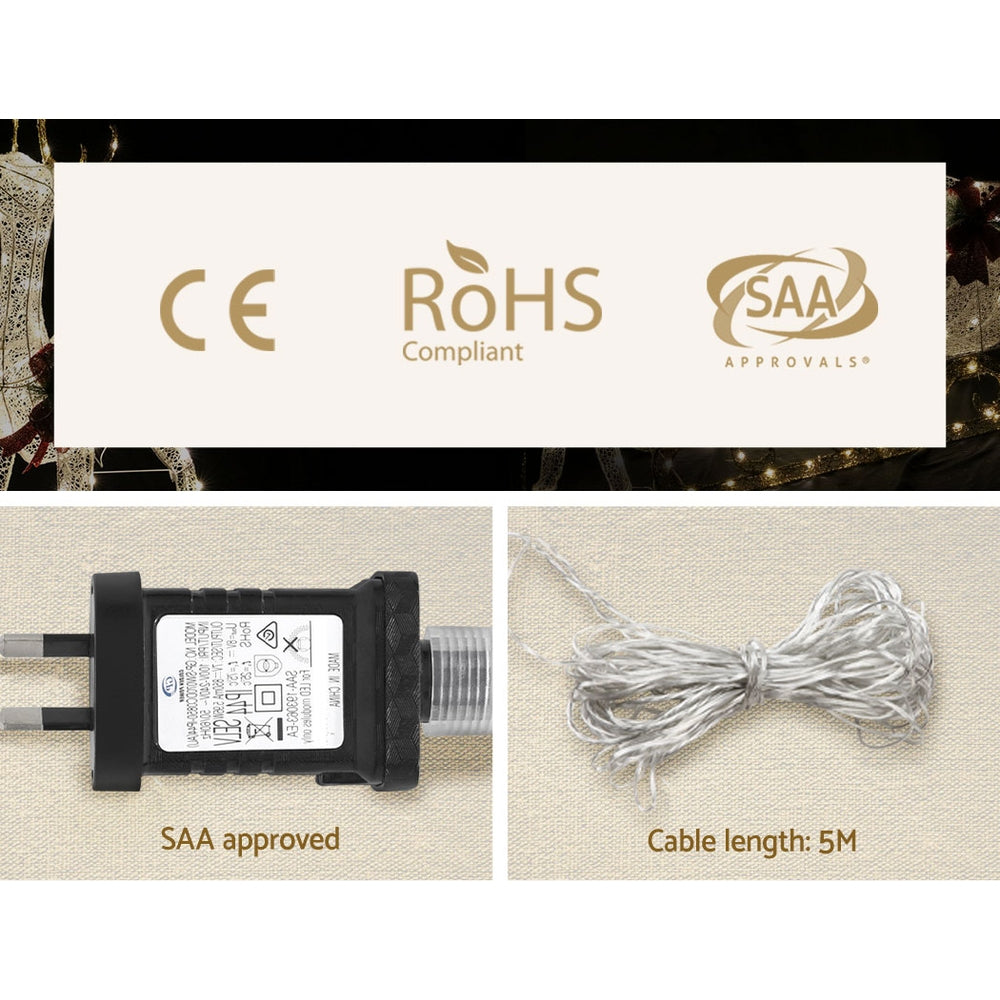 NNEDSZ 12M Christmas Lights Icicle Light 960 LED Falling Metor Jingle Jollys